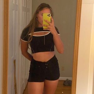 Bershka Jean shorts black